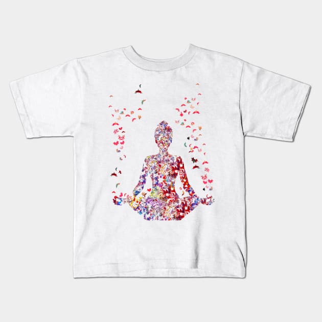 Mind and psychology, Rorschach, yoga Kids T-Shirt by RosaliArt